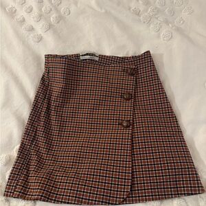 Urban Outfitters Tweed Skirt with Leather Buttons